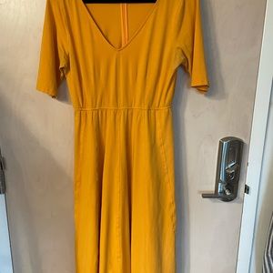 Saffron color, Eshakti brand dress with pockets